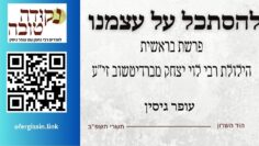 להסתכל על עצמנו | פרשת בראשית | הילולת רבי לוי