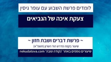 צעקת איכה של הנביאים | פרשת דברים ושבת חזון |